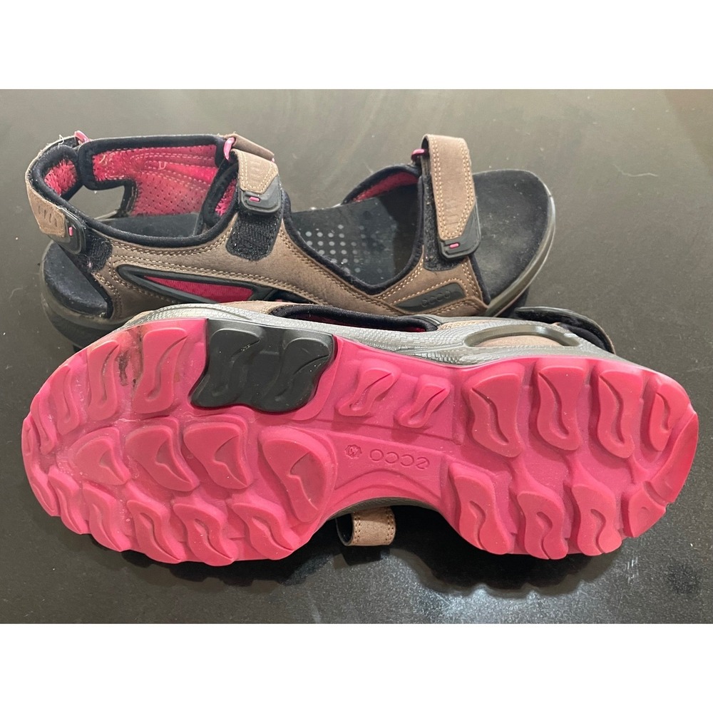 ECCO Offroad Womens Brown Pink Nubuck Leather Hiking Sandals Size 40‎ 9-9.5 - Picture 4 of 10